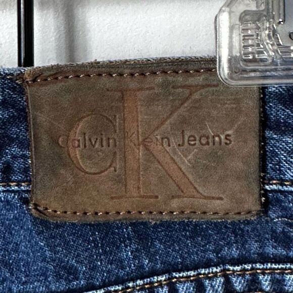 Vintage cK Calvin Klein Jeans Womens 9 Blue Flare Midrise 90s Bootcut - Picture 7 of 14